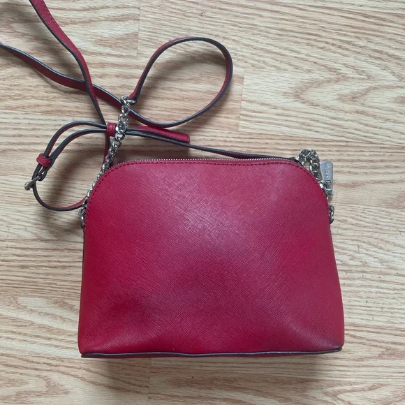MICHAEL Michael Kors Red Saffiano Leather Medium Cindy Dome Crossbody Bag - Picture 3 of 5